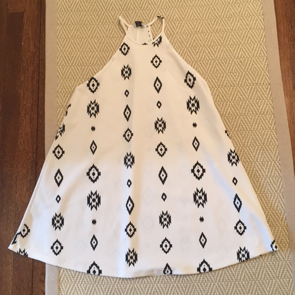 High neck patterned dress